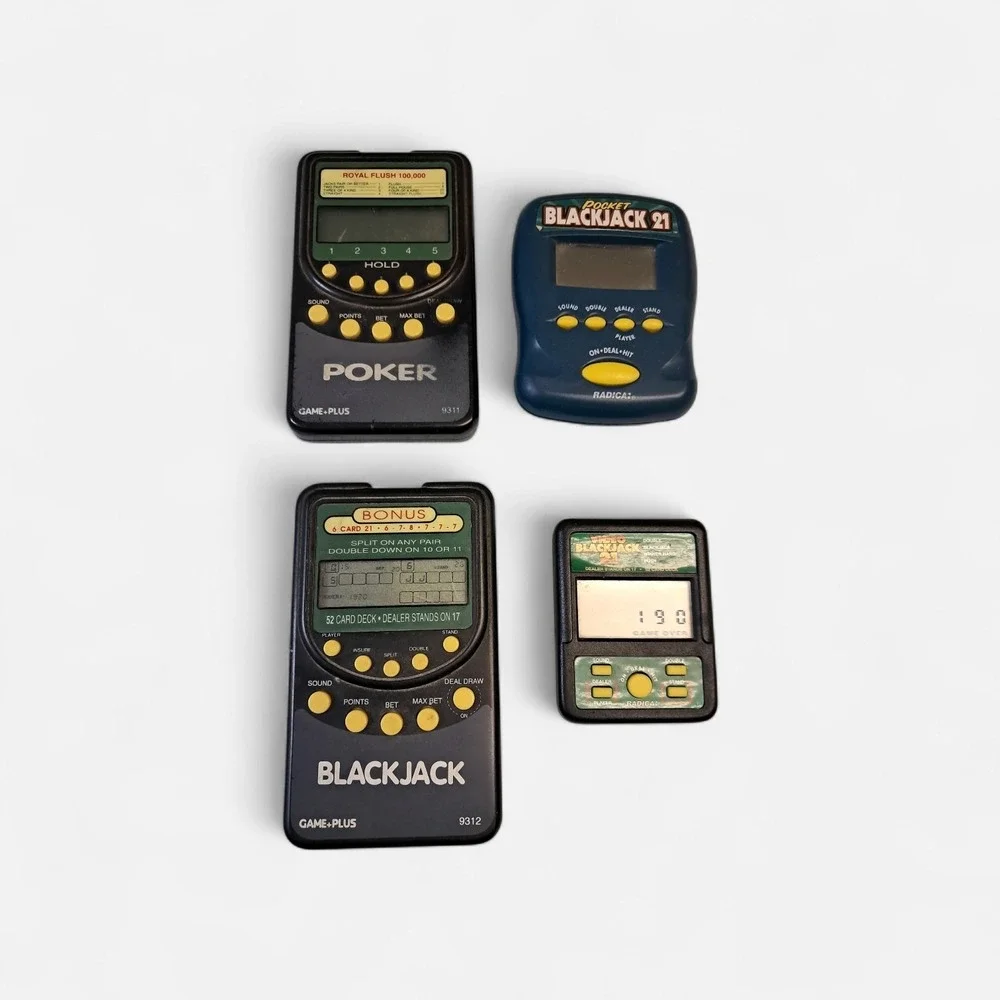 vtg hand held games. 3 blackjack and 1 poker